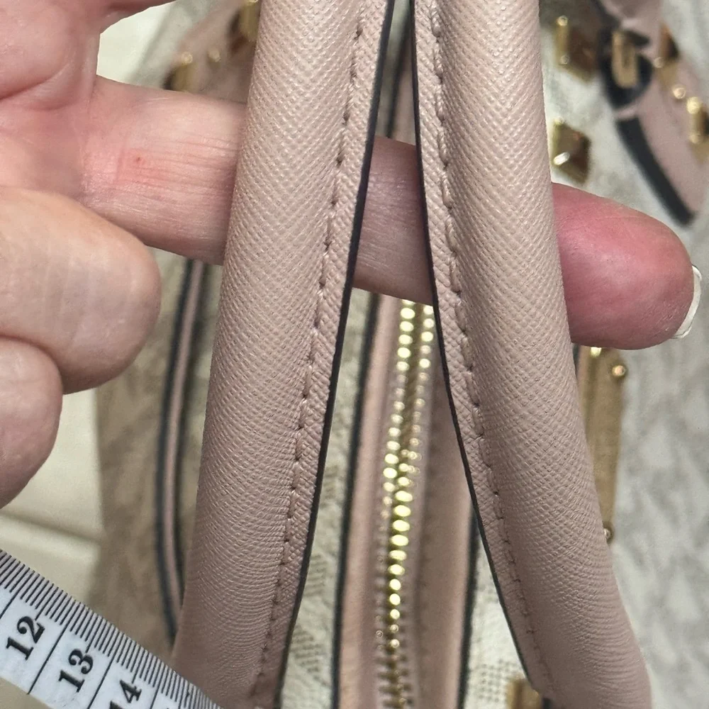 Michael Kors Pink and Cream Studded Satchel